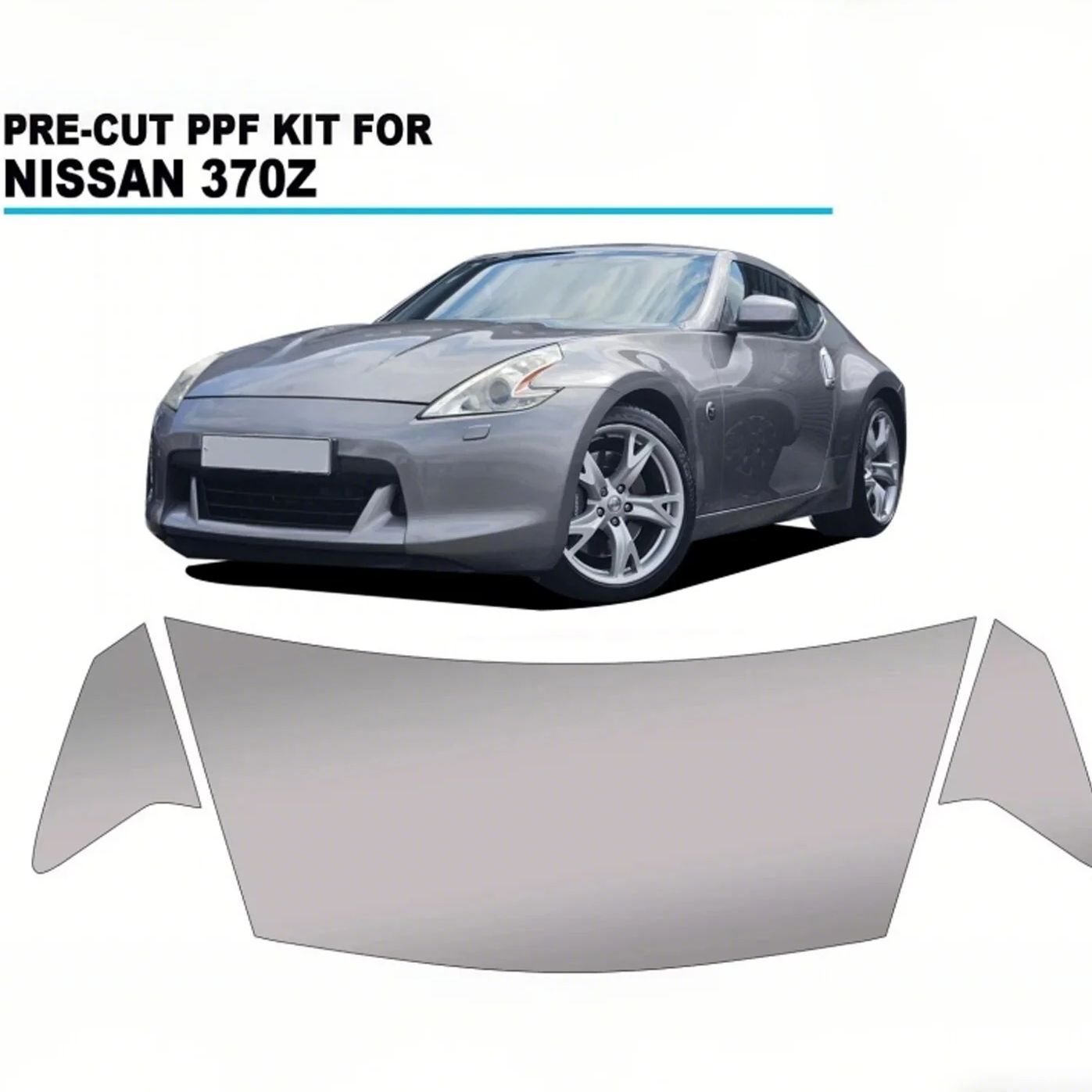 Paint Model Kit - 8.5ミルTPUフードバンパーペイント保護フィルム 日産370z 2013-2021用 プレカットPPFキット クリアブラ 車体傷防止