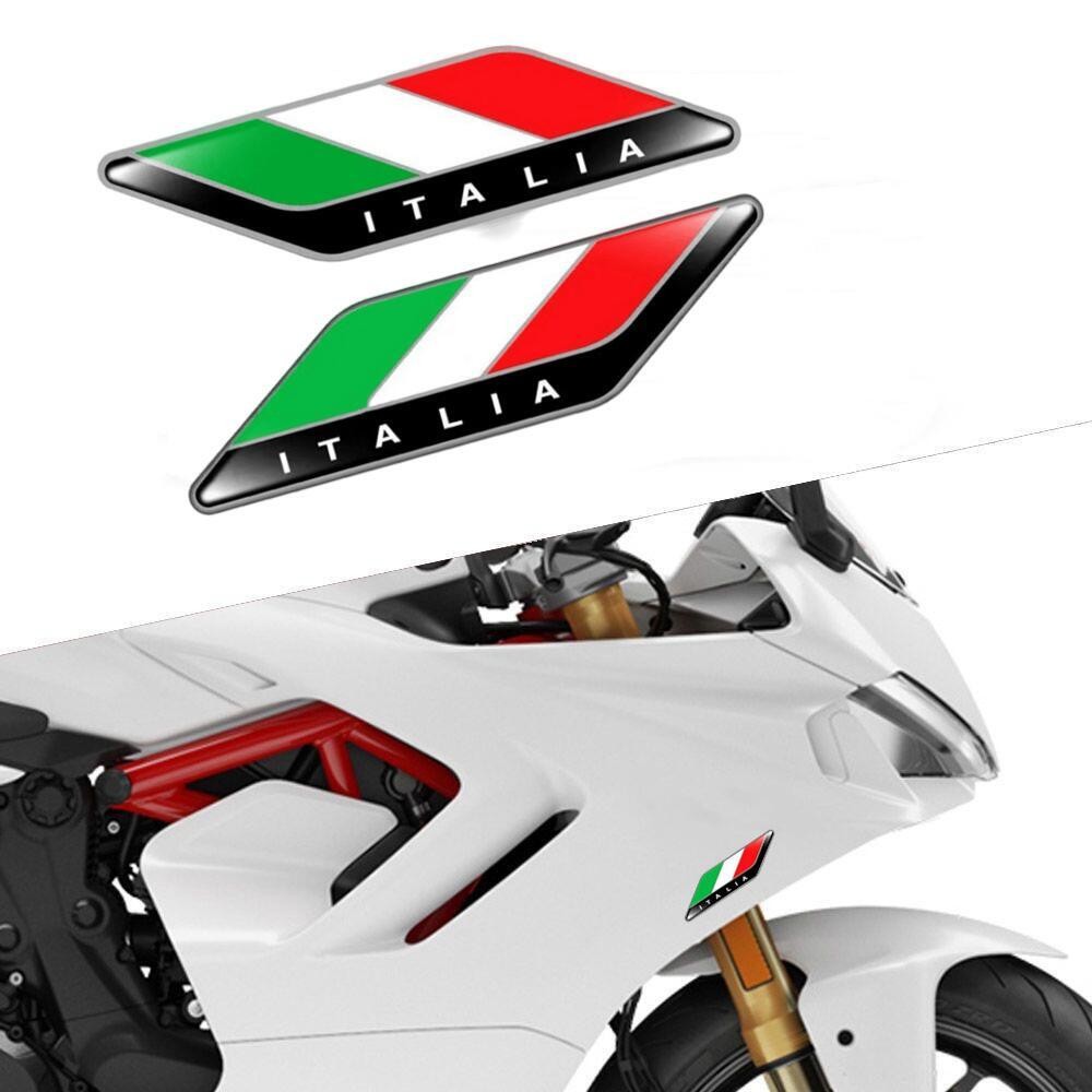 Model Kit Vespa - 2 ピース/ペア 3D トリコロール旗エンブレムバッジすべてのモデル用 3D シリコーンステッカーデカール車オートバイ国家イタリアイタリア国旗