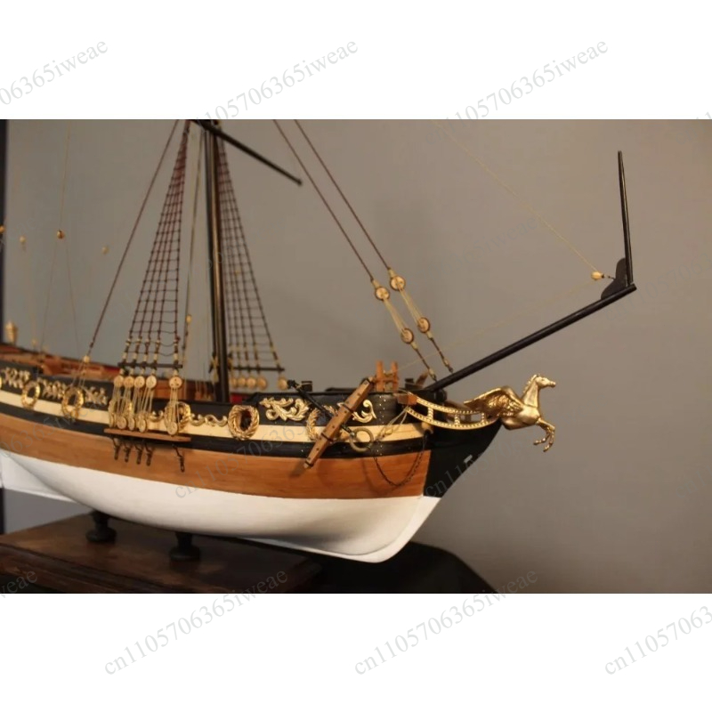 Model Kit Yacht - 1/48スケールのウィリアム・ロイヤル・ヨットの木製模型キット。チェリー仕上げ。DIY組み立て式。趣味のコレクションや展示用。