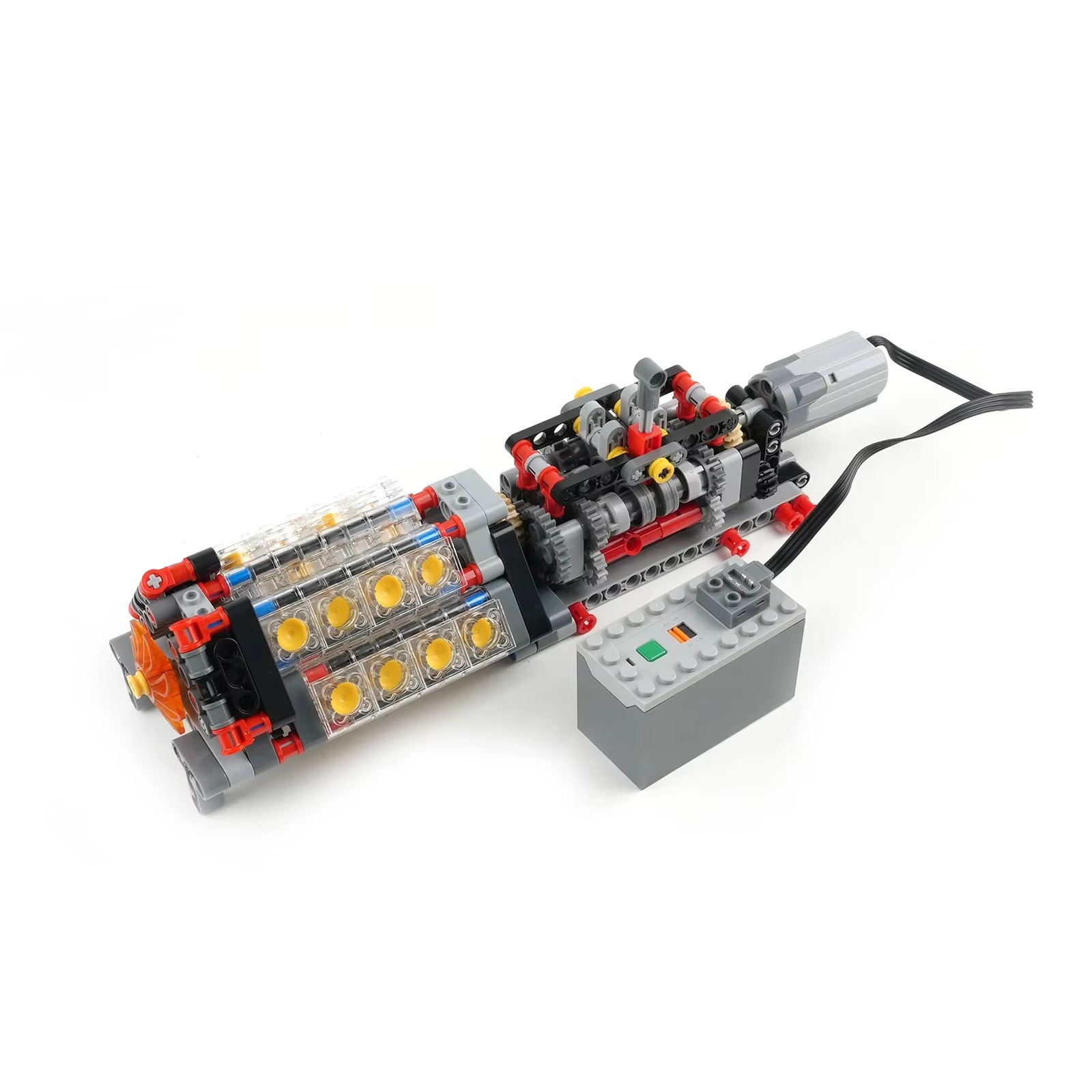 ハイテク透明V16エンジン小型ビルディングブロック6速トラン - Model Kit Engine のレビューと価格