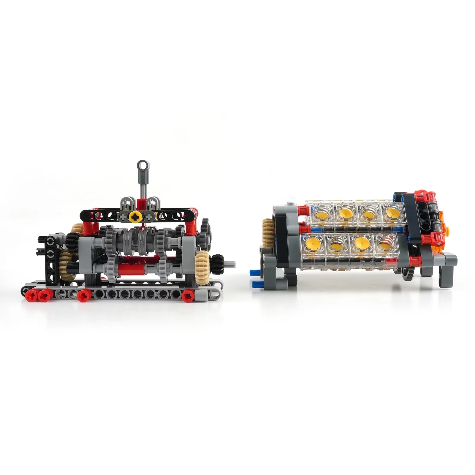 ハイテク透明V16エンジン小型ビルディングブロック6速トラン - Model Kit Engine のレビューと価格