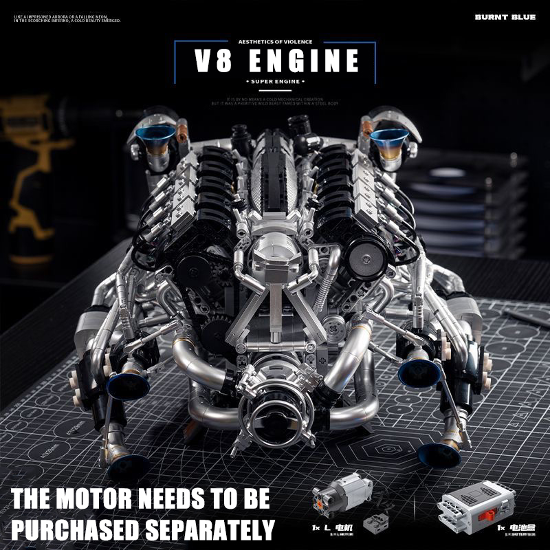 MOC スーパーカー V8 エンジン ビルディング ブロック - Model Kit Engine のレビューと価格