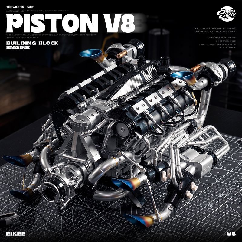MOC スーパーカー V8 エンジン ビルディング ブロック - Model Kit Engine のレビューと価格