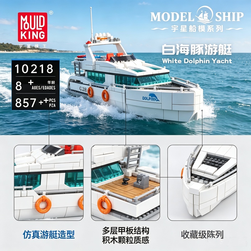 モールドキング 857ピース 10218 ホワイトドルフィン - Model Kit Yacht のレビューと価格