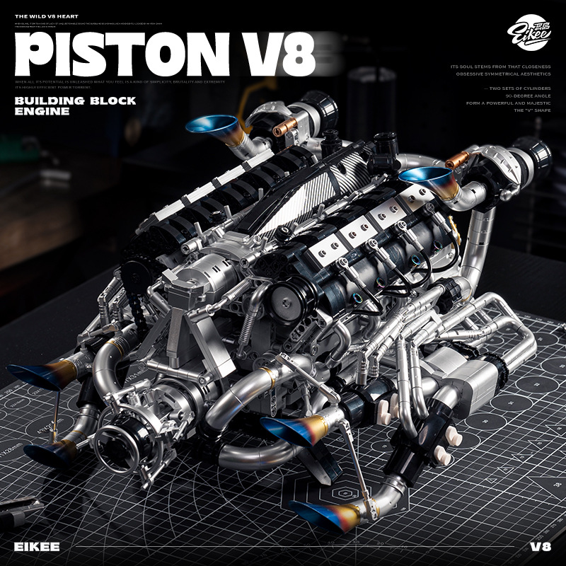 テクニカルスーパーカーV8エンジン組み立てブロックキットモデ - Model Kit Engine のレビューと価格