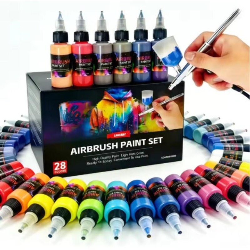 12/28色水性エアブラシアクリル塗料キット 30ml DI - Paint Model Kit のレビューと価格