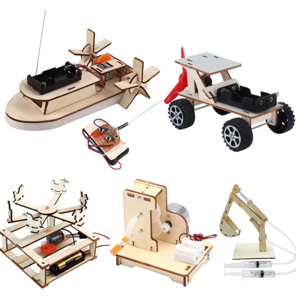 子供のためのDIY木製ボートモデル科学玩具、電気ステム、教育 - Model Kit Fantasy のレビューと価格
